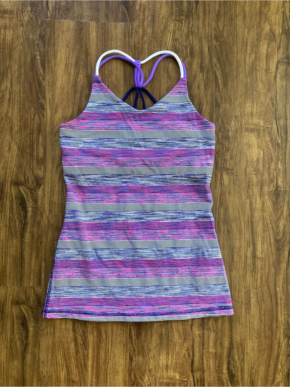 Ivivva Pink & Purple Striped Racerback Athletic Tank Top Girls Size 14